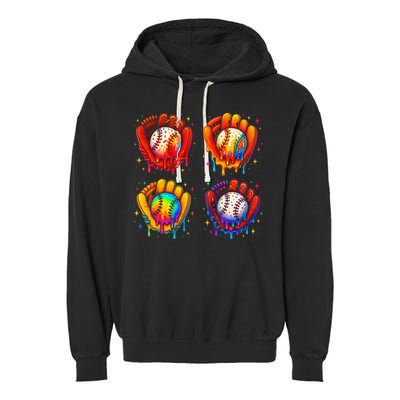 Baseball Drip Gloves Sweet Ice Cream Sprinkles Garment-Dyed Fleece Hoodie