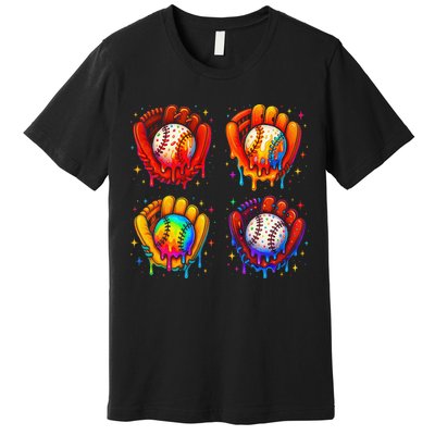 Baseball Drip Gloves Sweet Ice Cream Sprinkles Premium T-Shirt