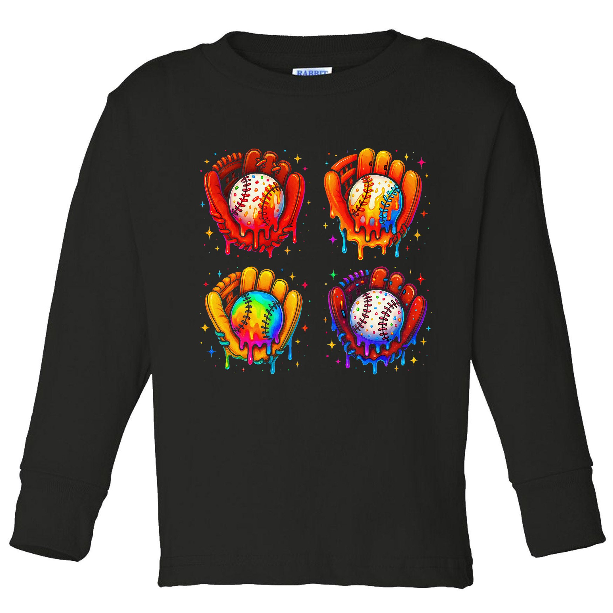 Baseball Drip Gloves Sweet Ice Cream Sprinkles Toddler Long Sleeve Shirt