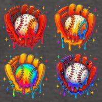 Baseball Drip Gloves Sweet Ice Cream Sprinkles Vector Backpack