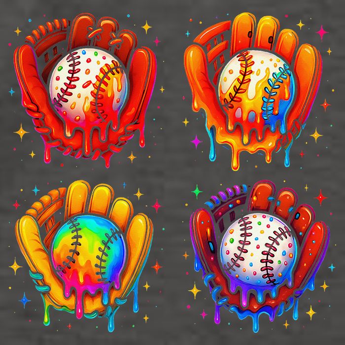 Baseball Drip Gloves Sweet Ice Cream Sprinkles Vector Backpack