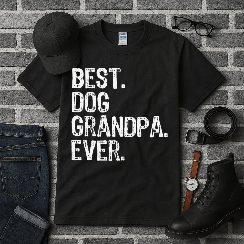 Best Dog Grandpa Ever Funny Cool Tall T-Shirt