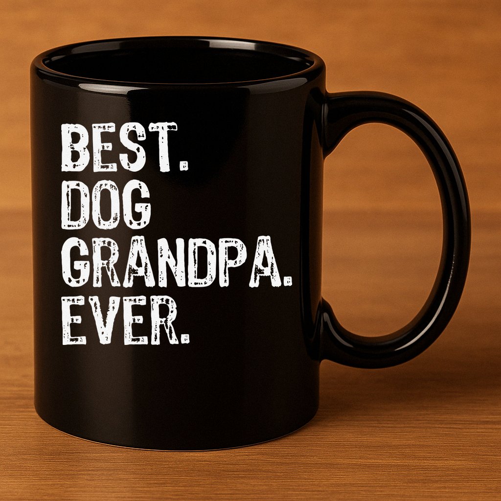 Best Dog Grandpa Ever Funny Cool 11oz C Handle Ceramic Mug