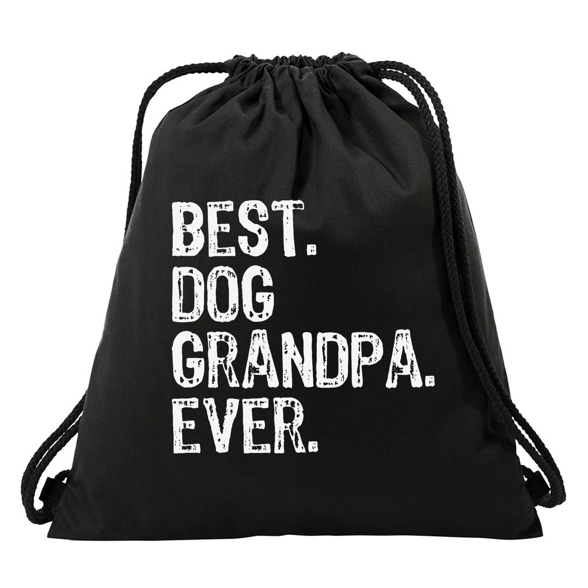 Best Dog Grandpa Ever Funny Cool Drawstring Bag