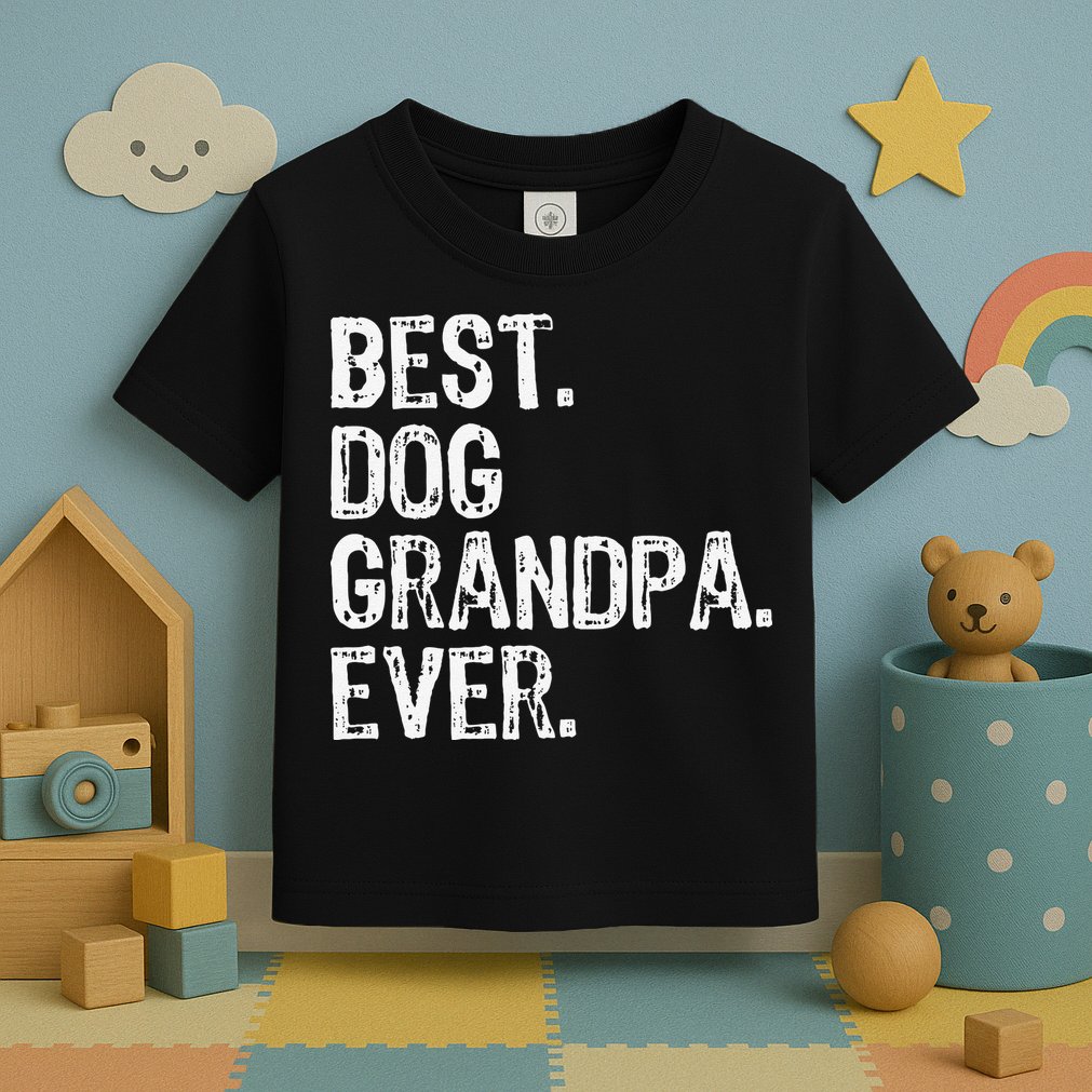 Best Dog Grandpa Ever Funny Cool Toddler T-Shirt