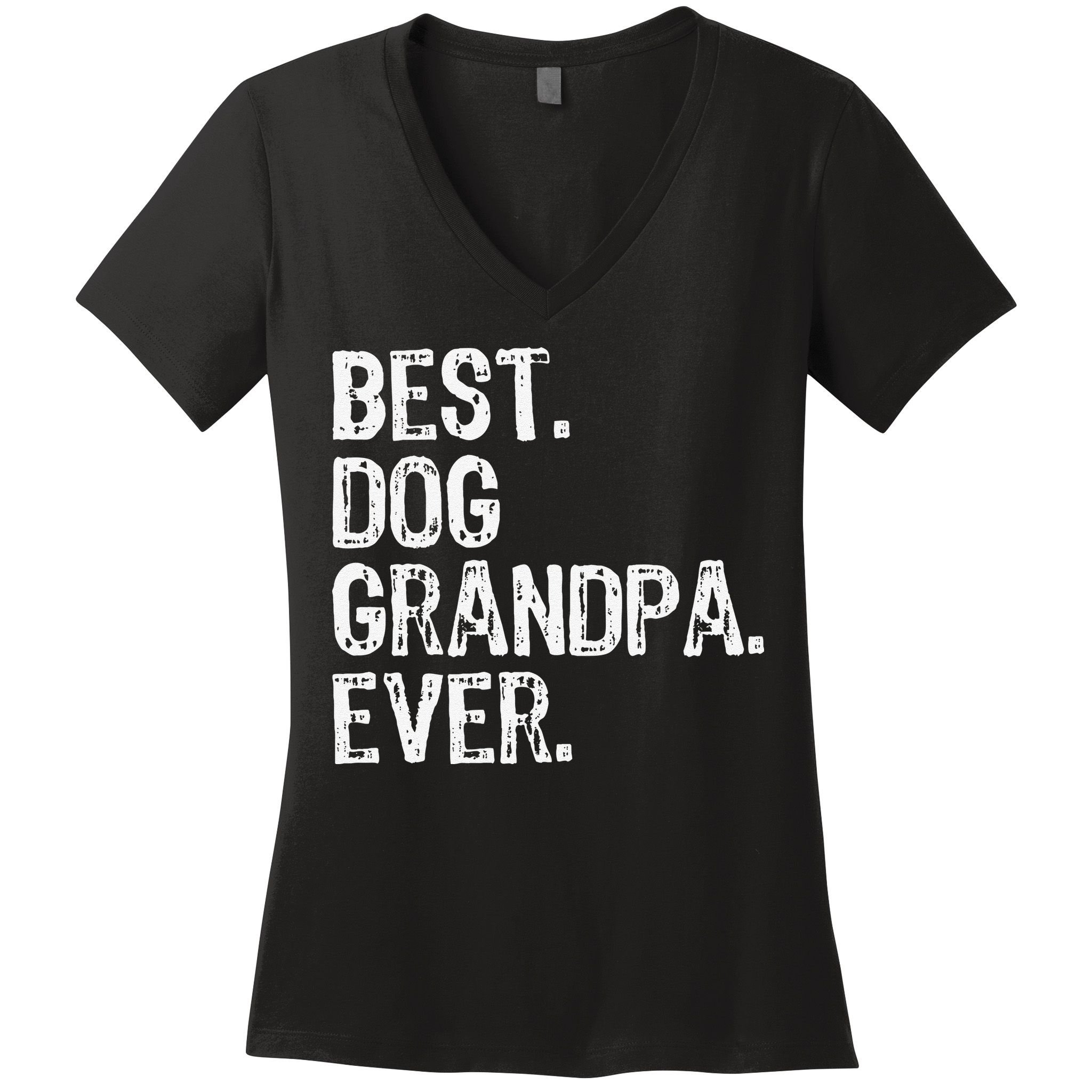 Best Dog Grandpa Ever Funny Cool Women's V-Neck T-Shirt