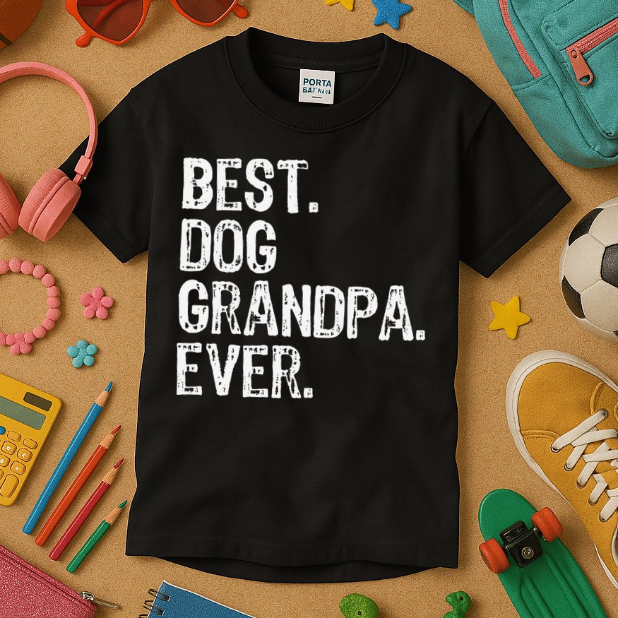 Best Dog Grandpa Ever Funny Cool Kids T-Shirt