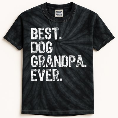 Best Dog Grandpa Ever Funny Cool Kids Tie-Dye T-Shirt