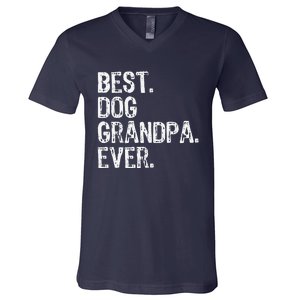 Best Dog Grandpa Ever Funny Cool V-Neck T-Shirt