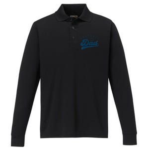 Baseball Dad Gifts Daddy Fathers Day Performance Long Sleeve Polo