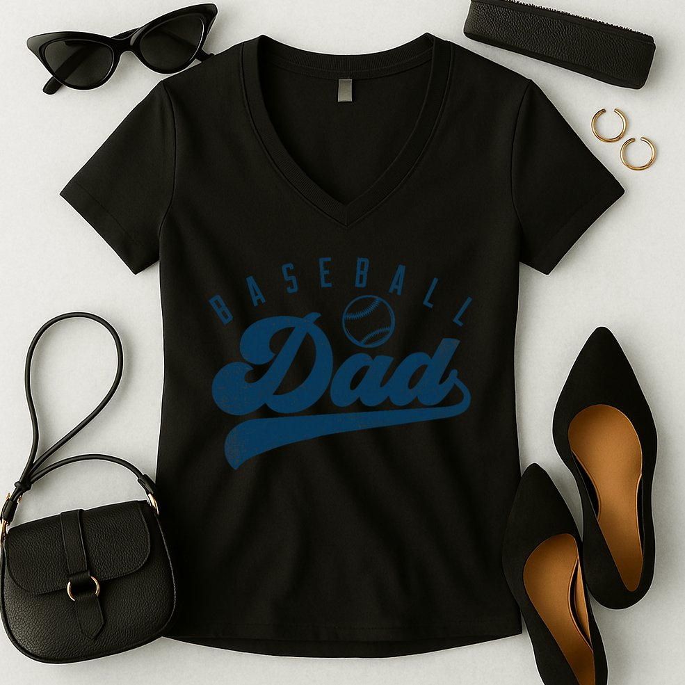Baseball Dad Gifts Daddy Fathers Day Women's V-Neck T-Shirt