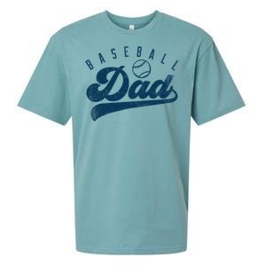 Baseball Dad Gifts Daddy Fathers Day Sueded Cloud Jersey T-Shirt