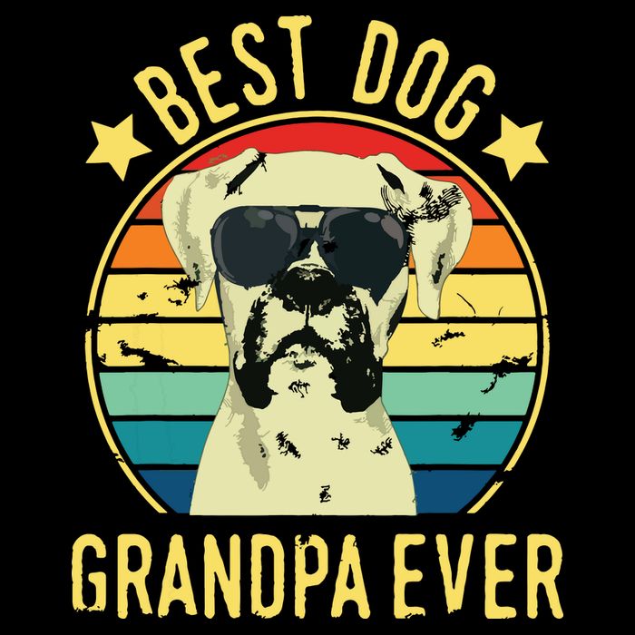 Best Dog Grandpa Ever Boxer Fathers Day 16 in Basic Backpack