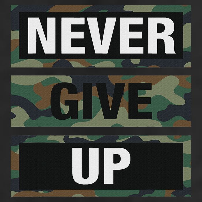 Bahaa's Don't Give Up Illustration Quotes Novelty  7 Panel Mesh Trucker Snapback Hat