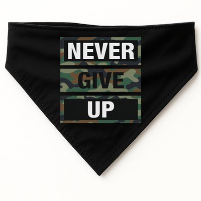 Bahaa's Don't Give Up Illustration Quotes Novelty  USA-Made Doggie Bandana
