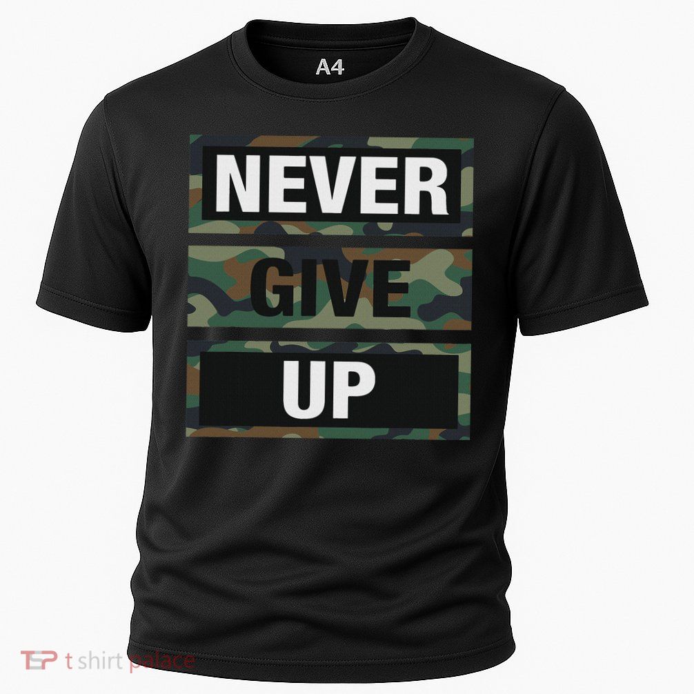 Bahaa's Don't Give Up Illustration Quotes Novelty  Performance Shirt