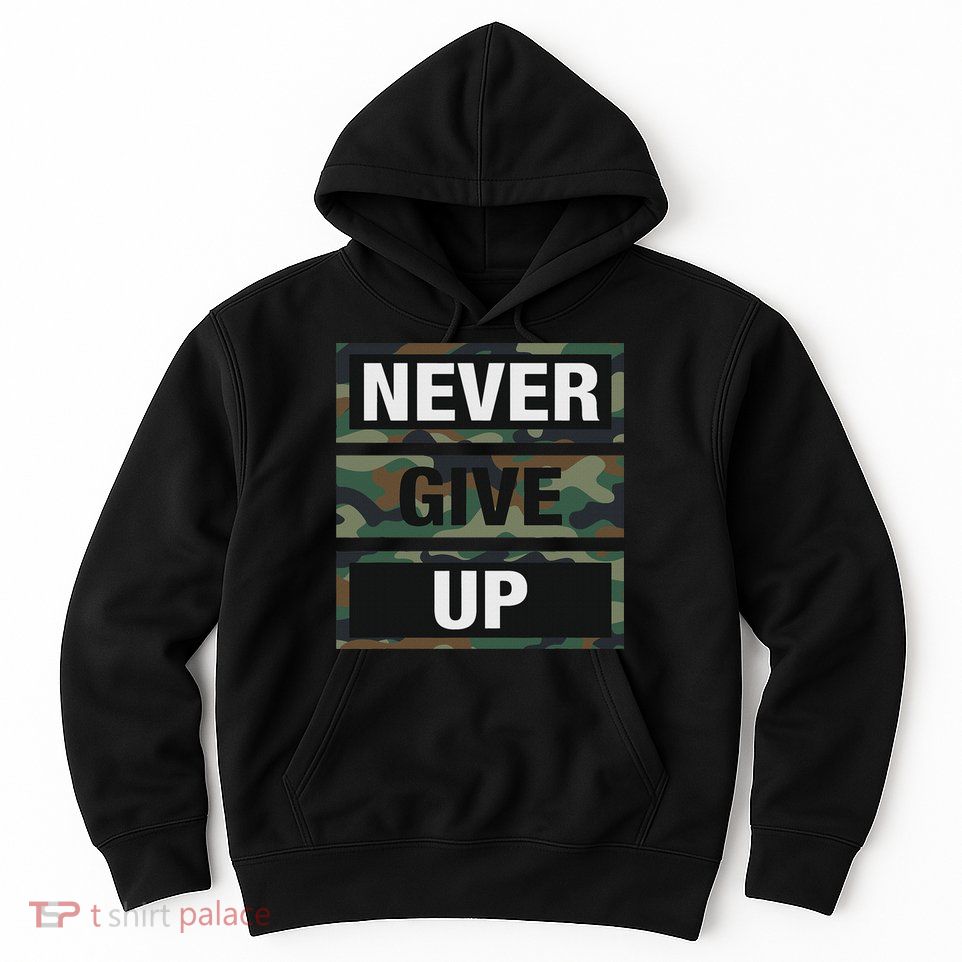 Bahaa's Don't Give Up Illustration Quotes Novelty  Hoodie