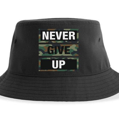 Bahaa's Don't Give Up Illustration Quotes Novelty  Sustainable Bucket Hat