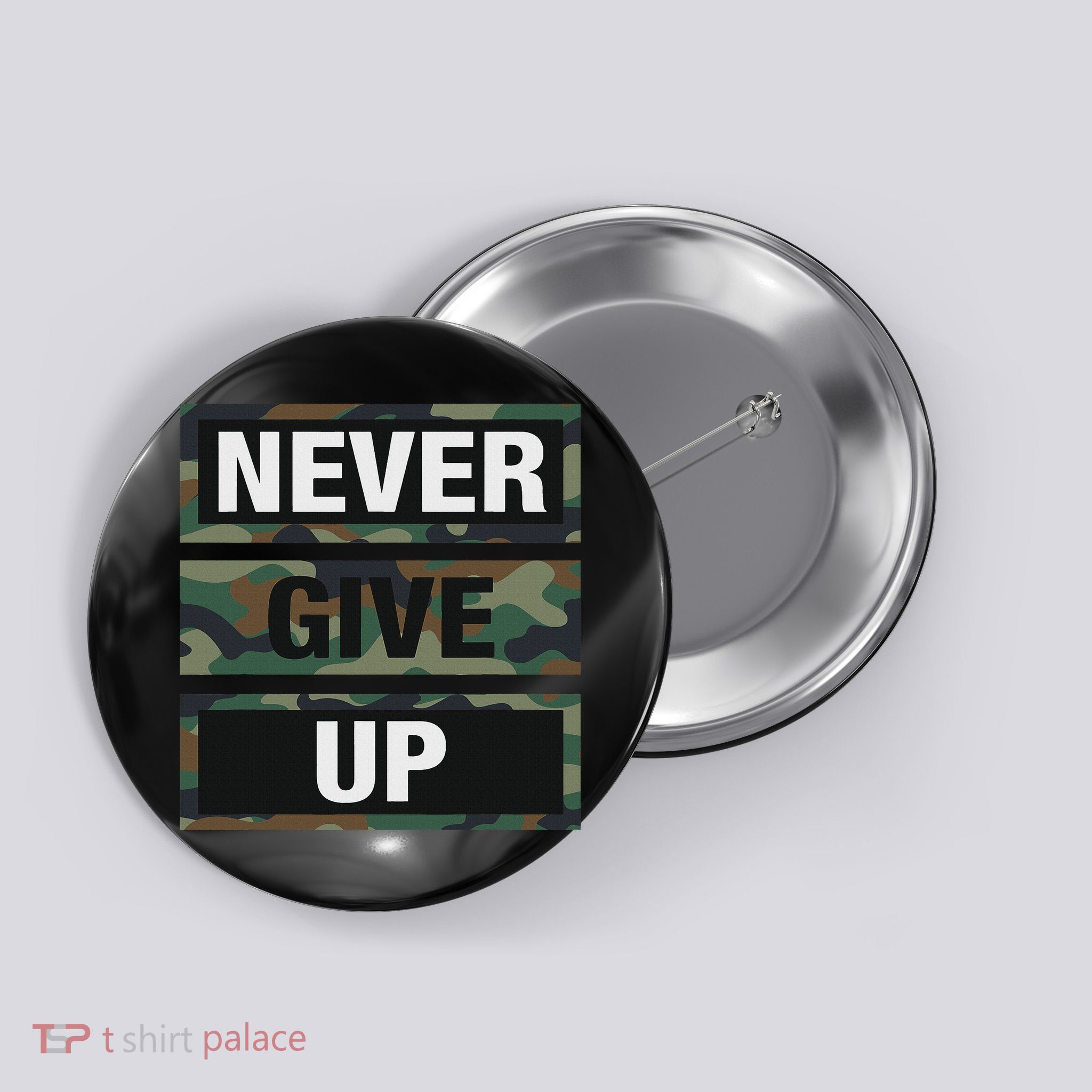 Bahaa's Don't Give Up Illustration Quotes Novelty  Button