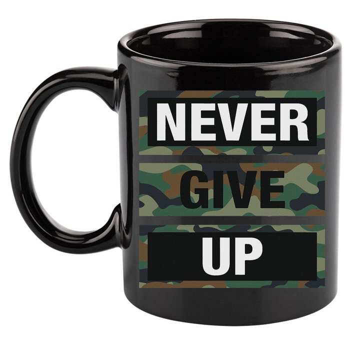 Bahaa's Don't Give Up Illustration Quotes Novelty  11oz C Handle Ceramic Mug