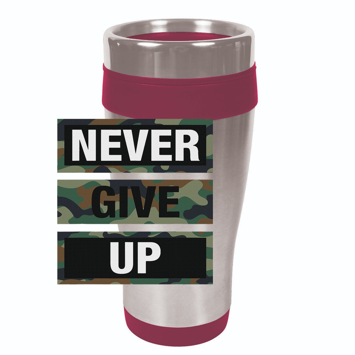 Bahaa's Don't Give Up Illustration Quotes Novelty  15oz Campfire Ceramic Mug