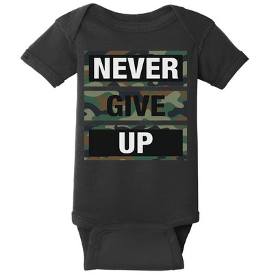 Bahaa's Don't Give Up Illustration Quotes Novelty  Baby Bodysuit