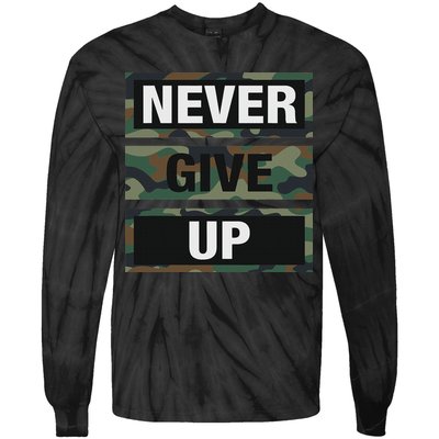 Bahaa's Don't Give Up Illustration Quotes Novelty  Tie-Dye Long Sleeve Shirt