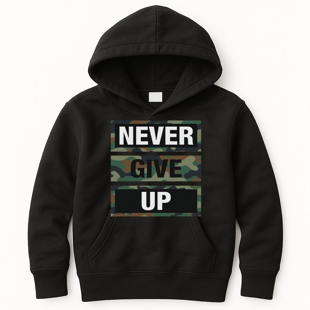 Bahaa's Don't Give Up Illustration Quotes Novelty  Kids Hoodie