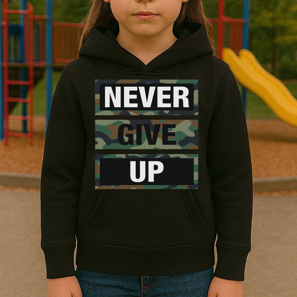 Bahaa's Don't Give Up Illustration Quotes Novelty  Kids Hoodie