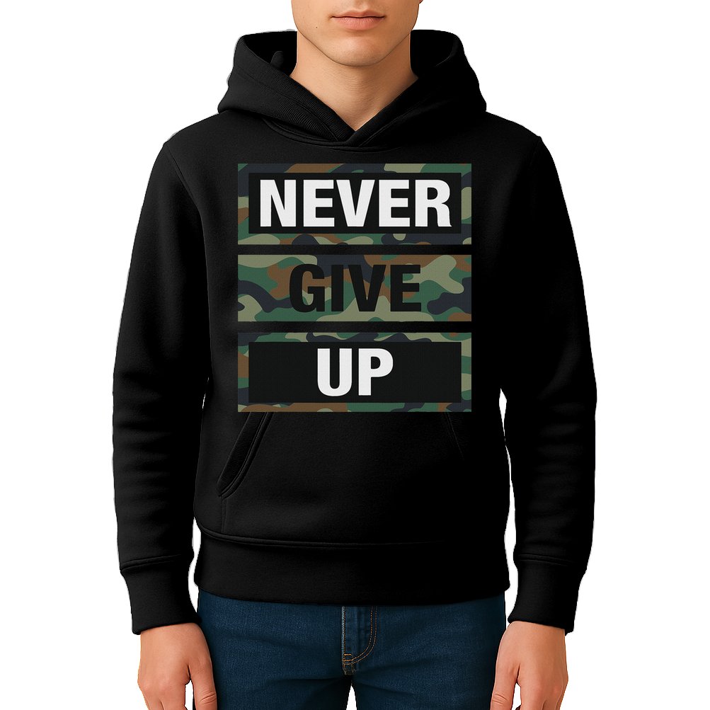 Bahaa's Don't Give Up Illustration Quotes Novelty  Kids Hoodie