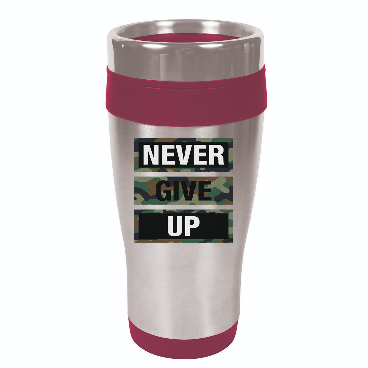 Bahaa's Don't Give Up Illustration Quotes Novelty  16oz Travel Tumbler