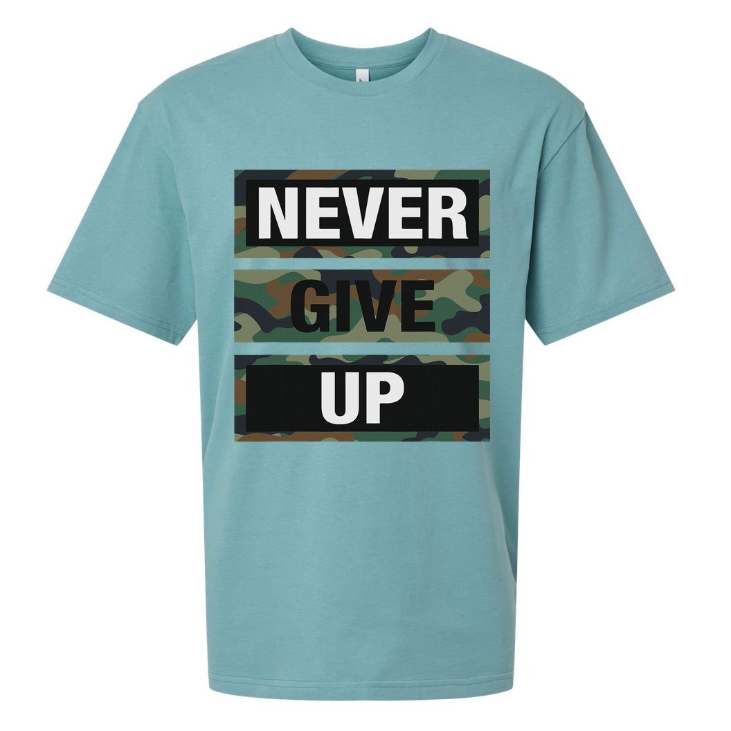 Bahaa's Don't Give Up Illustration Quotes Novelty  Sueded Cloud Jersey T-Shirt