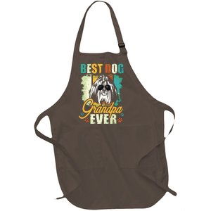 Best Dog Grandpa Ever Shih Tzu Fathers Day Gift Full-Length Apron With Pockets