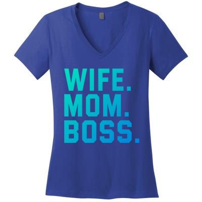 Boss Day Great Gift Wife Mom Boss Mama MotherS Day Birthday Gift Women's V-Neck T-Shirt