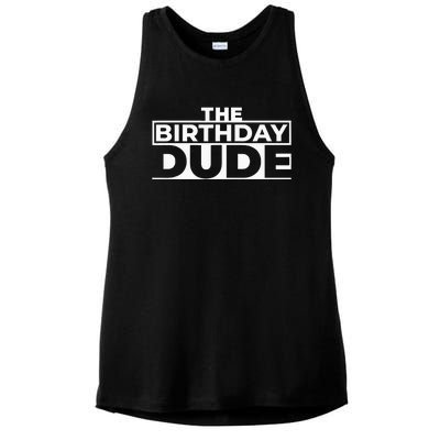 Birthday Dude Graphic Novelty Ladies PosiCharge Tri-Blend Wicking Tank