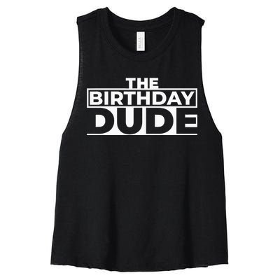 Birthday Dude Graphic Novelty Women's Racerback Cropped Tank