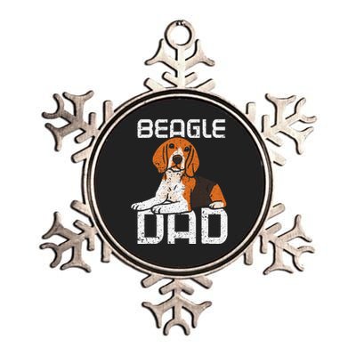 Beagle Dad Guy Lover Dog Beagles Puppy Father Daddy Papa Metallic Star Ornament