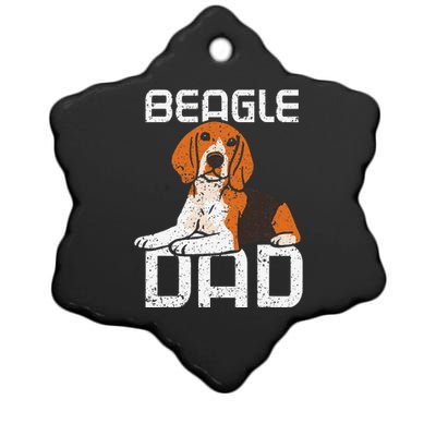 Beagle Dad Guy Lover Dog Beagles Puppy Father Daddy Papa Ceramic Star Ornament