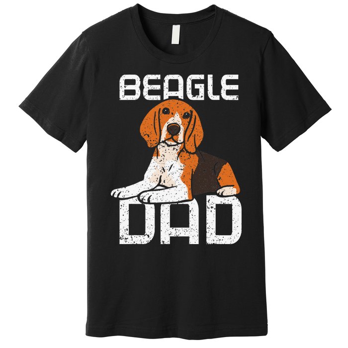 Beagle Dad Guy Lover Dog Beagles Puppy Father Daddy Papa Premium T-Shirt