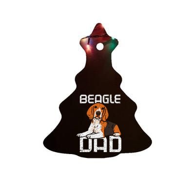 Beagle Dad Guy Lover Dog Beagles Puppy Father Daddy Papa Ceramic Tree Ornament