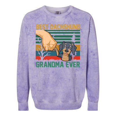 Best Dachshund Grandma Ever Colorblast Crewneck Sweatshirt