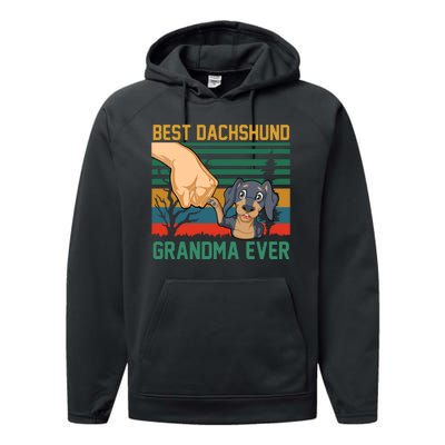 Best Dachshund Grandma Ever Performance Fleece Hoodie