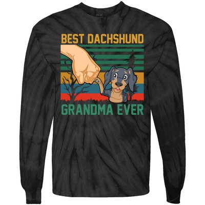 Best Dachshund Grandma Ever Tie-Dye Long Sleeve Shirt