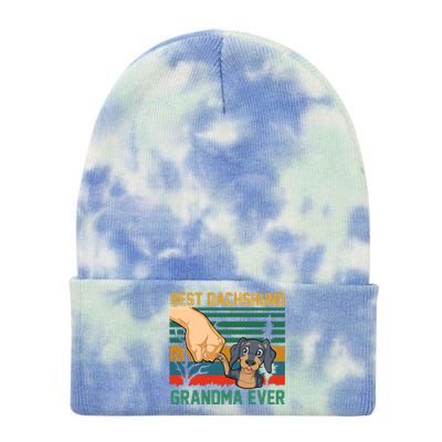 Best Dachshund Grandma Ever Tie Dye 12in Knit Beanie