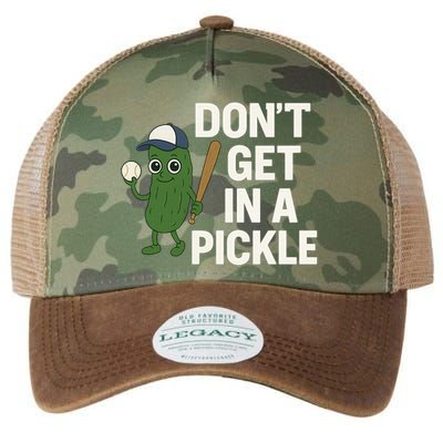 Baseball Don't Get In A Pickle Funny Legacy Tie Dye Trucker Hat