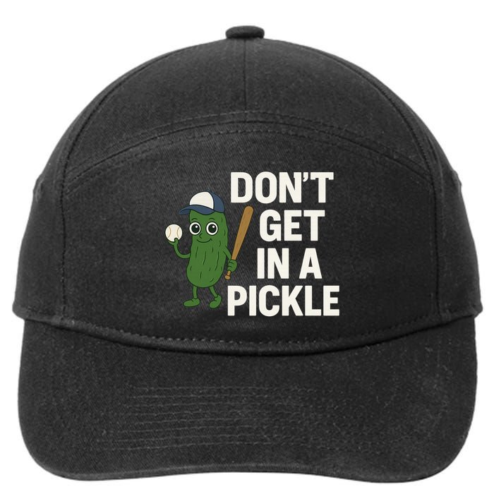 Baseball Don't Get In A Pickle Funny 7-Panel Snapback Hat