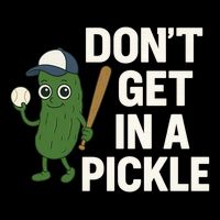 Baseball Don't Get In A Pickle Funny 7-Panel Snapback Hat