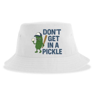 Baseball Don't Get In A Pickle Funny Sustainable Bucket Hat