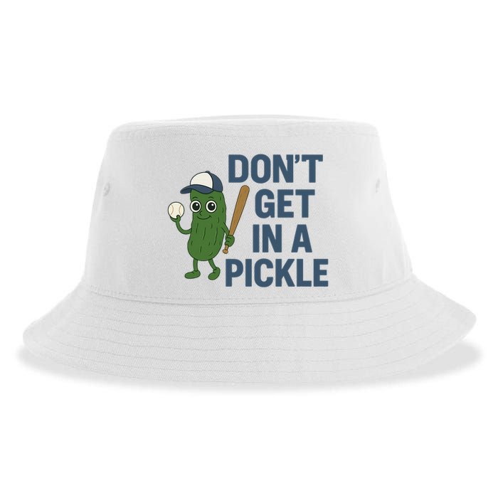 Baseball Don't Get In A Pickle Funny Sustainable Bucket Hat