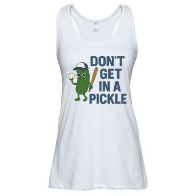 Baseball Don't Get In A Pickle Funny Ladies Essential Flowy Tank